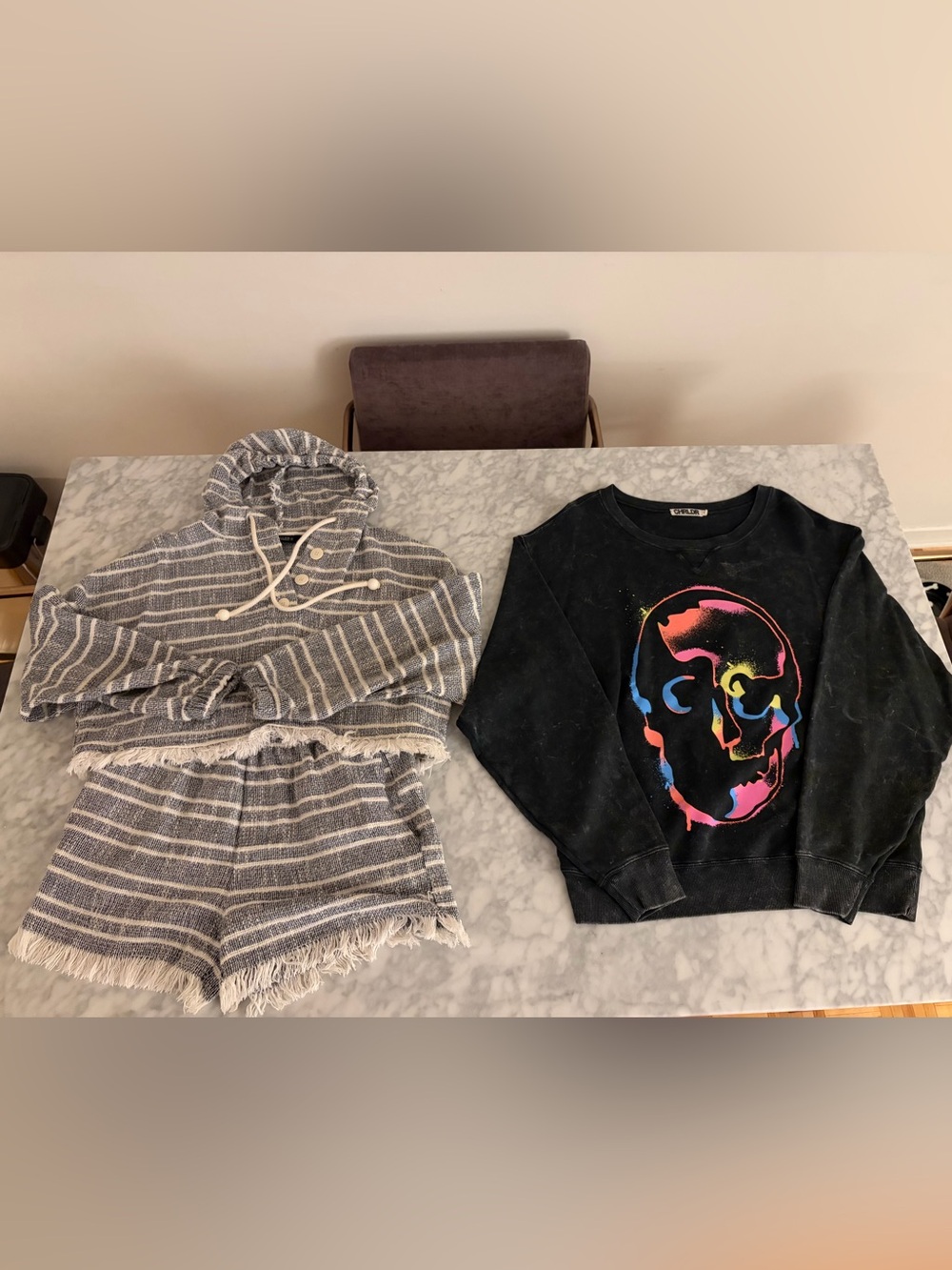 BUNDLE: CHRLDR Black Crewneck Sweatshirt AND Zara tweed set